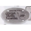 12-3/4"x7" Custom Crested Oval Pewter License Tag